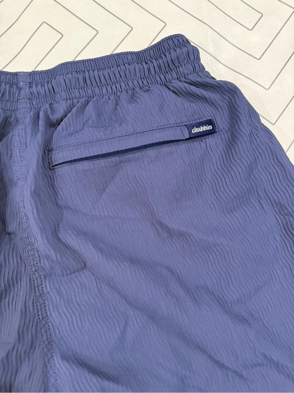 Chubbies Blue Textured Swim Trunks